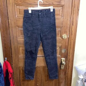 High Rise Black Camouflage Jeans